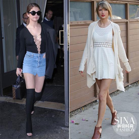 賽琳娜、霉霉示范魚嘴鞋