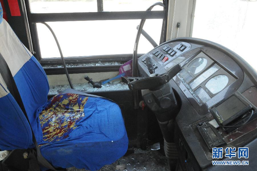 　事發(fā)公交車駕駛室（8月20日攝）。