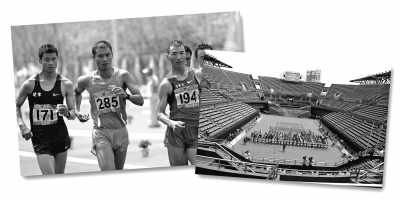 左圖:5月10日,遼寧隊選手耿志耀(左一)在十二運男子50公里競走比賽中。 　　新華社記者 李 鋼攝 　　右圖:6月10日,十二運網(wǎng)球團體賽在大連正式開拍,部分比賽遭遇了“零觀眾”的尷尬場面。 　　人民視覺