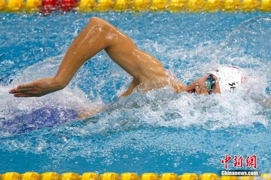 資料圖：9月21日上午，仁川亞運會游泳比賽在文鶴樸泰桓游泳館拉開大幕。