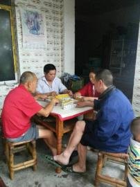 掃水掃不及，胥家鎮(zhèn)柏河村的居民干脆打起了麻將。