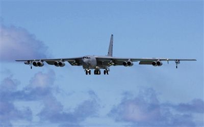 美軍B-52戰(zhàn)略轟炸機(jī)。其為韓三大核保護(hù)傘之一。