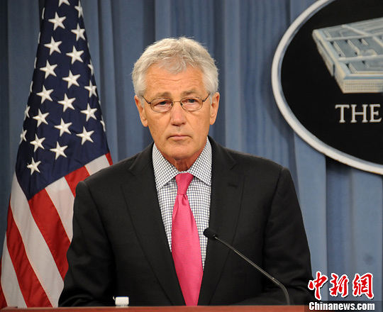 資料圖:華盛頓時(shí)間4月29日,美國防長哈格爾與到訪的日本防衛(wèi)大臣小野寺五典舉行會(huì)晤。中新社發(fā) 德永健 攝