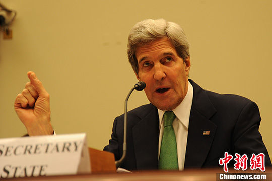 資料圖：美國國務(wù)卿克里。 中新社發(fā) 張蔚然 攝