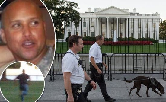 右上圖為岡薩雷斯，右下圖為他跑向白宮。