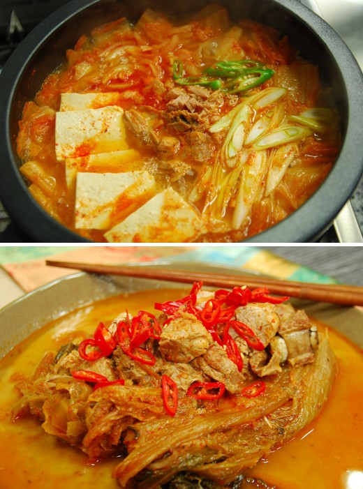 　　上圖為金槍魚泡菜湯,下圖為泡菜雜燴湯。