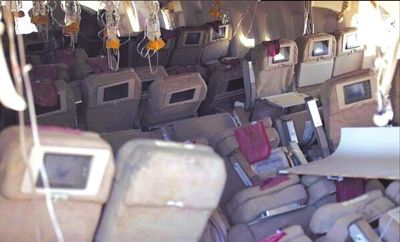 7日，美國舊金山，失事客機內(nèi)景曝光。圖/CFP
