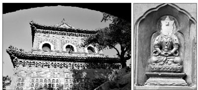 智慧海外景(左圖)和受損佛像。圖/CFP