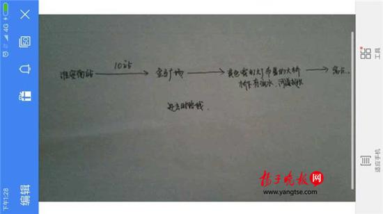 警方根據(jù)這兩張手繪地圖，動(dòng)用300余人次警力終于將林芳找到。（圖由淮安警方提供）