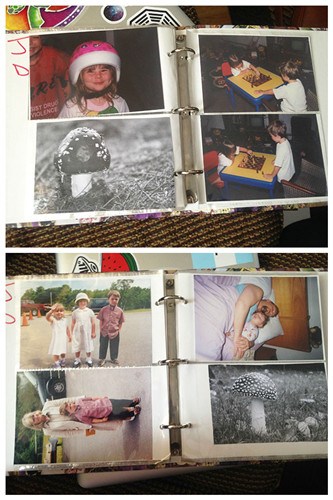 圖五：這位老爹最神的是，把一棵蘑菇的照片放進(jìn)了家庭相冊里，真正地作為家人來對待。