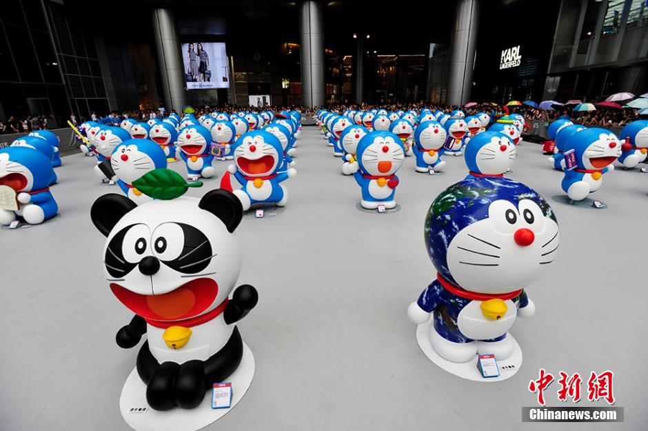圖為在成都亮相的哆啦A夢。