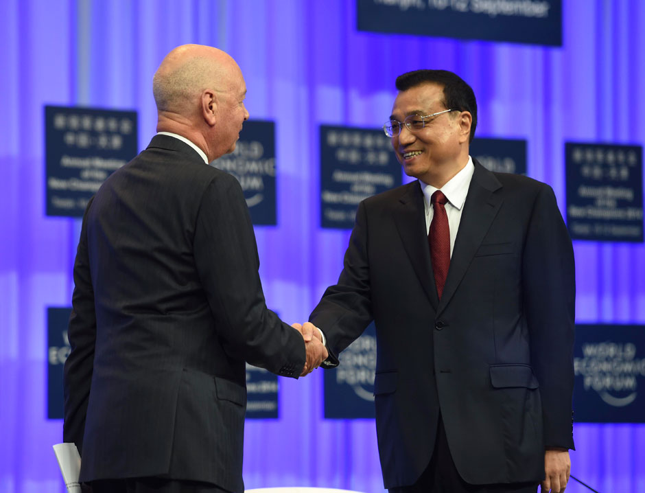 李克強(qiáng)總理出席夏季達(dá)沃斯論壇并發(fā)表開(kāi)幕式致辭。