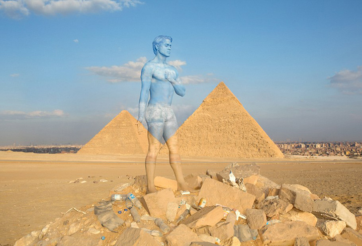 美藝術家彩繪模特“隱身”世界七大奇跡 美藝術家彩繪模特“隱身”世界七大奇跡