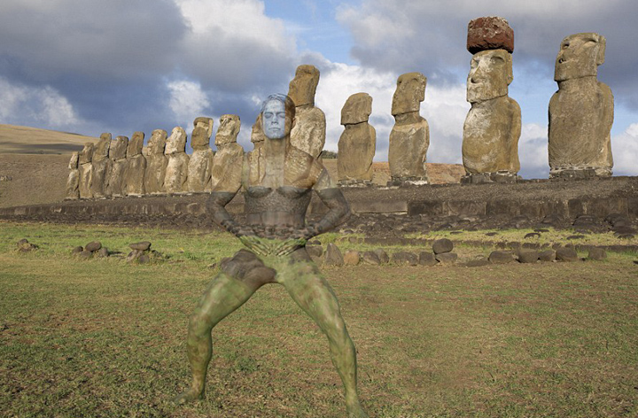 美藝術家彩繪模特“隱身”世界七大奇跡 美藝術家彩繪模特“隱身”世界七大奇跡