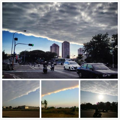 各地網(wǎng)友拍到的“陰陽天”奇景。 圖：“今日新聞網(wǎng)”